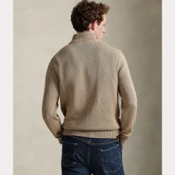 Polo Ralph Lauren miesten neule Cotton Half Zip Pullover, beige