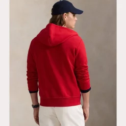 Polo Ralph Lauren miesten huppari, DOUBLE KNIT FULL ZIP HOODIE Punainen