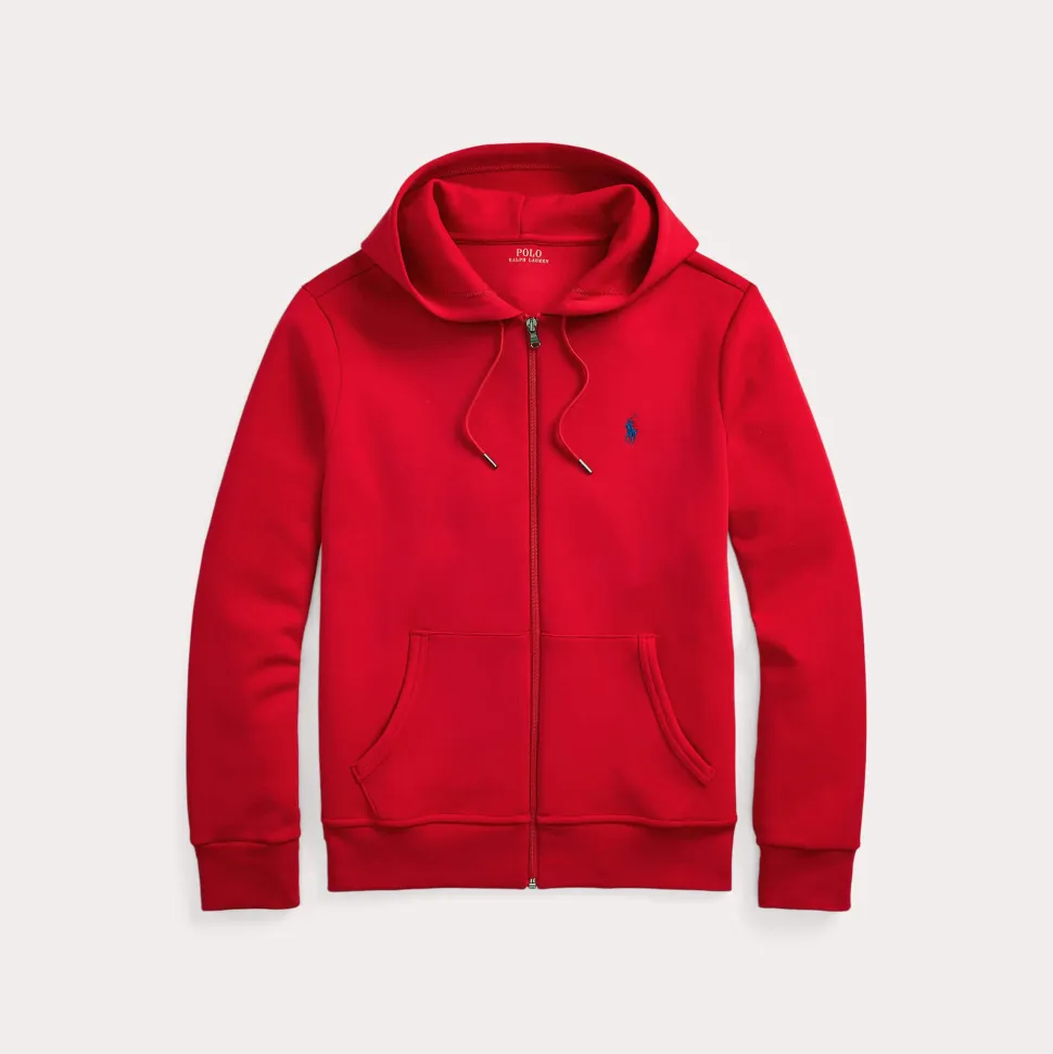 Polo Ralph Lauren miesten huppari, DOUBLE KNIT FULL ZIP HOODIE Punainen