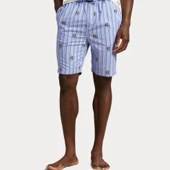 Polo Ralph Lauren miesten pyjamahousut K Sleep Short Sleep Bottom, raidallinen sininen