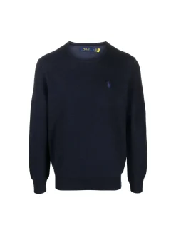 Polo Ralph Lauren miesten pusero, TEXTURED COTTON CREWNECK SWEATER Tummansininen