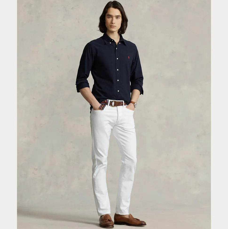 Polo Ralph Lauren miesten kauluspaita Custom Fit Carment-dyed Oxford Shirt, tummansininen