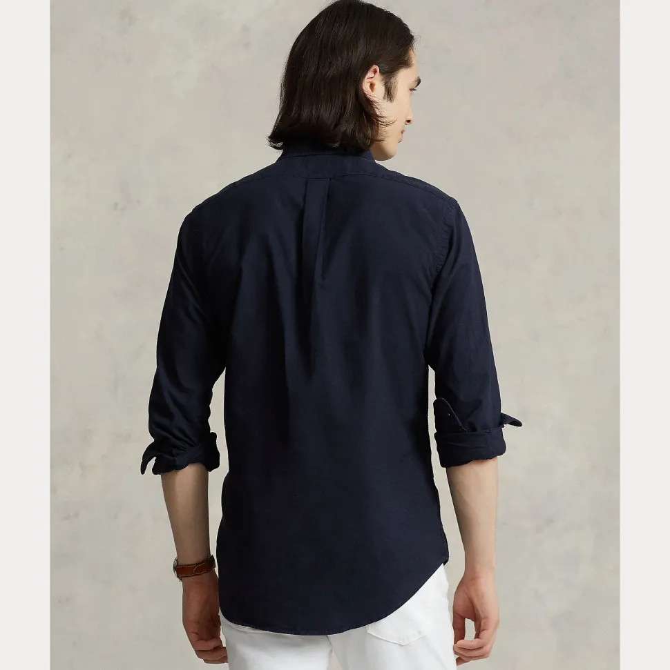 Polo Ralph Lauren miesten kauluspaita Custom Fit Carment-dyed Oxford Shirt, tummansininen