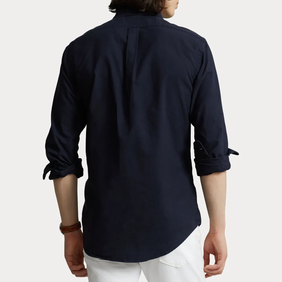 Polo Ralph Lauren miesten kauluspaita Custom Fit Carment-dyed Oxford Shirt, tummansininen