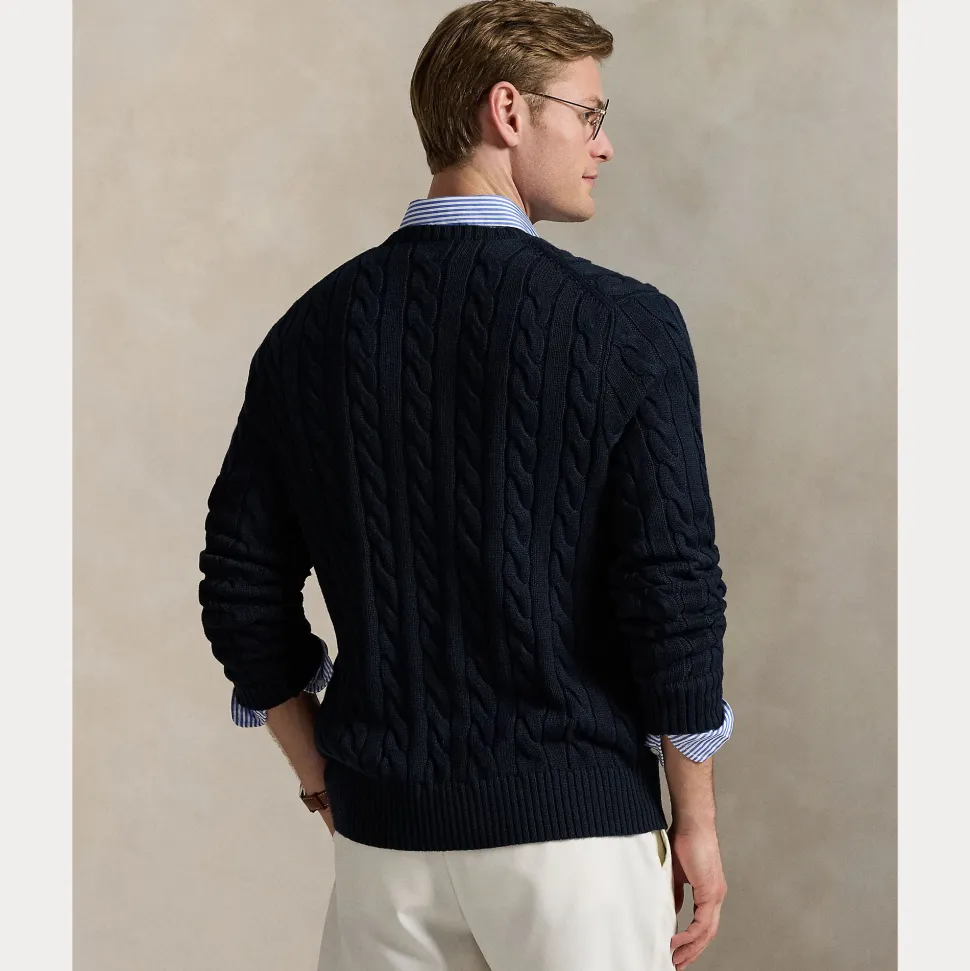 Polo Ralph Lauren miesten neule, LS DRIVE LONG SLEEVE PULLOVER Tummansininen