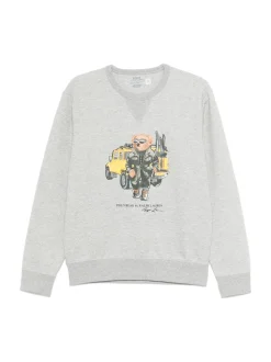 Polo Ralph Lauren miesten collegepaita, LONG SLEEVE-SWEATSHIRT BEAR Keskiharmaa