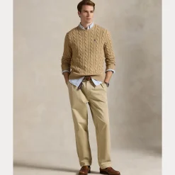 Polo Ralph Lauren miesten neulepaita Cotton Cable LS Drive Pullover, beige
