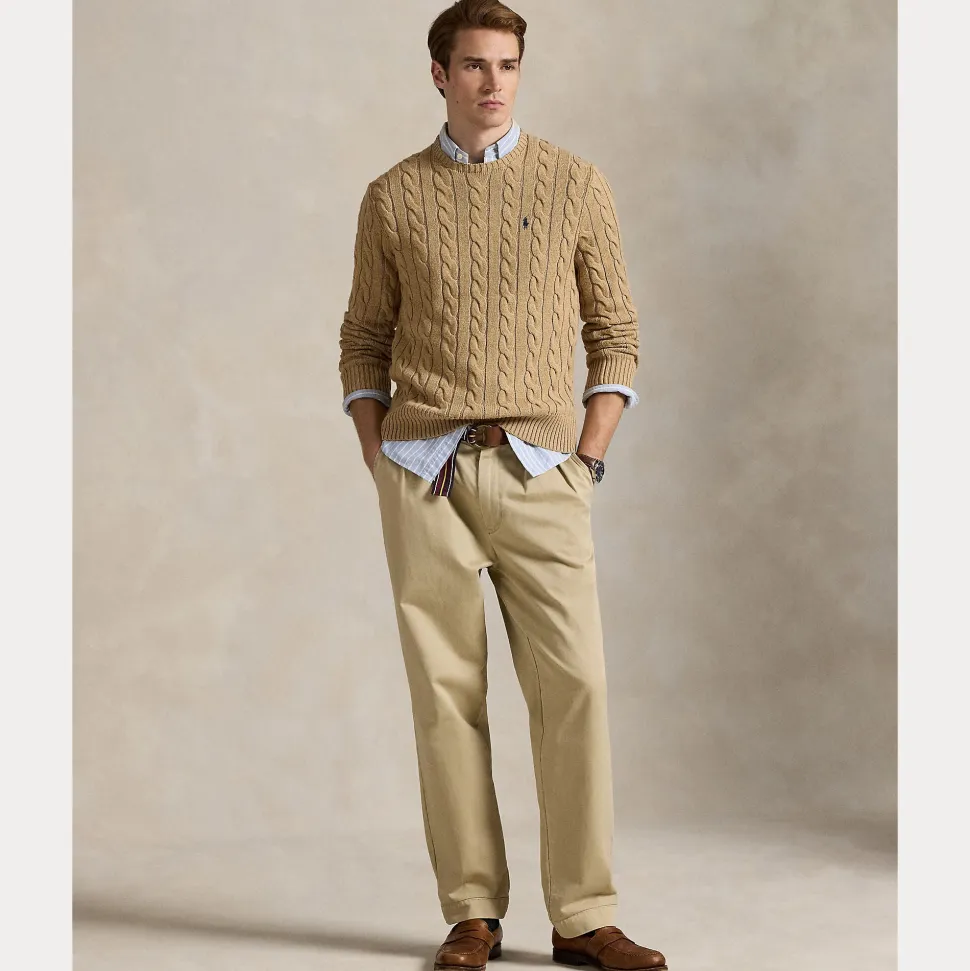Polo Ralph Lauren miesten neulepaita Cotton Cable LS Drive Pullover, beige
