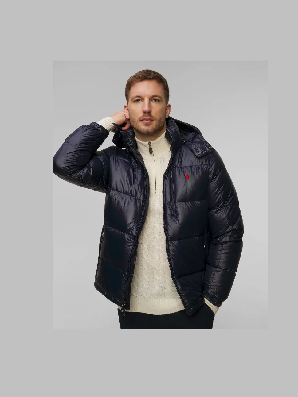 Polo Ralph Lauren Miesten Untuvatakki The Gorham Glossed Down Jacket, tummansininen