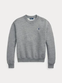 Polo Ralph Lauren naisten collegepaita Fleece Crewneck, vaaleanharmaa meleerattu