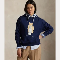 Polo Ralph Lauren naisten huppari POLO BEAR KNIT SWEATSHIRT, tummansininen