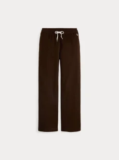 Polo Ralph Lauren naisten collegehousut KNIT-OPEN BOTTOM SWEATPANT-PANTS, tummanruskea