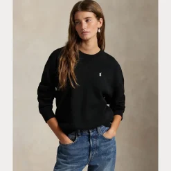 Polo Ralph Lauren naisten collegepaita Fleece Crewneck, musta
