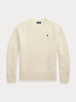 Polo Ralph Lauren naisten neulepusero, SWEATHER PULLOVER Luonnonvalkoinen