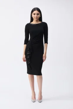 Ribkoff Naisten Mekko, SILKY KNIT SEQUINS DRESS Musta