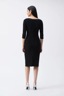 Ribkoff Naisten Mekko, SILKY KNIT SEQUINS DRESS Musta