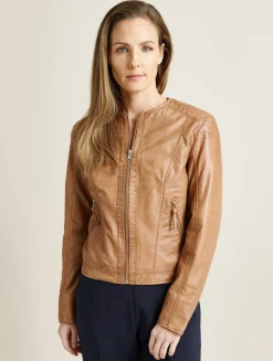 Saki Naisten Paula NAHKATAKKI Konjakinruskea