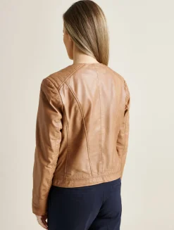 Saki Naisten Paula NAHKATAKKI Konjakinruskea