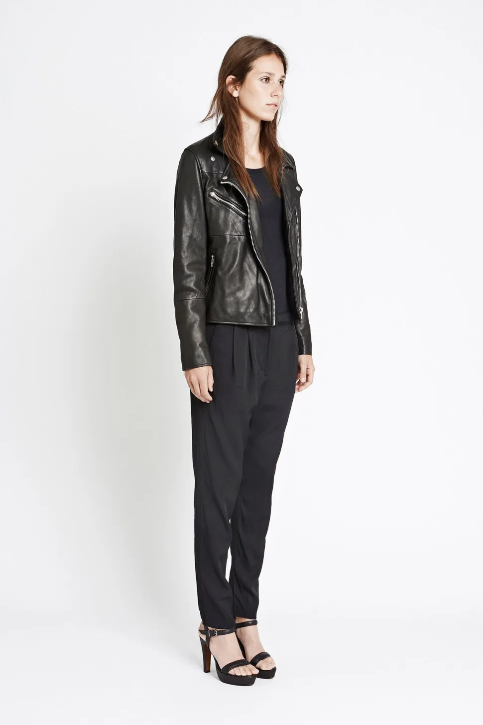 Samsøe & Samsøe Naisten Nahkatakki, Tautou 2771 Musta