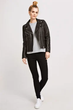 Samsøe & Samsøe Naisten Nahkatakki, Tautou 2771 Musta