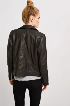 Samsøe & Samsøe Naisten Nahkatakki, Tautou 2771 Musta