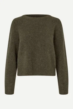 Samsoe and Samsoe, Naisten Neulepaita, Nor O-N Short Armeijanvihreä