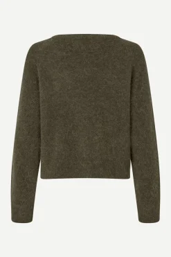 Samsoe and Samsoe, Naisten Neulepaita, Nor O-N Short Armeijanvihreä