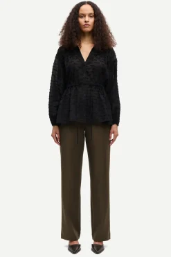 Samsoe and Samsoe naisten housut, HOYS STRAIGHT PANTS 7331 Armeijanvihreä