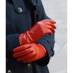 Sauso naisten käsineet, KAISA LAMMASNAPPAKÄSINE Punainen