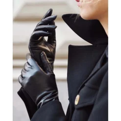 Sauso naisten käsineet, KAISA LAMMASNAPPAKÄSINE Musta