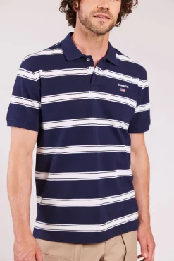 Sebago miesten pikeepaita, MILO STRIPED PIQUE NOS Raidallinen Sininen