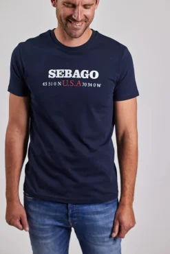 Sebago miesten t-paita, AUTHENTIC LOGO TEE Tummansininen