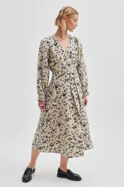 Second Female mekko, GUARA WRAP DRESS Valkopohjainen Kuosi