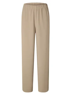 Selected Femme housut, SLFTINNI-RELAXED MW WIDE PANT Vaalea Beige