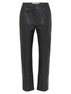 Selected Femme nahkahousut, SLFMARIE SHINO LEATHER PANT Musta