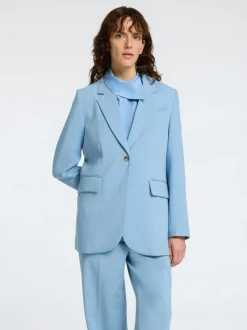 Selected Femme naisten bleiseri, SLFRITA-FREIA LS LONG BLAZER Vaaleansininen