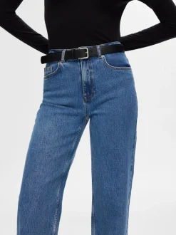 Selected Femme naisten farkut, SLFALICE HW WIDE LONG WING BLU JEANS Indigo