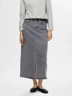 Selected Femme naisten farkkuhame, SLFKRISTA GERDA MAX SKIRT Grafiitti