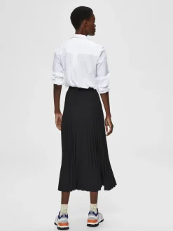 Selected Femme Naisten Hame, Alexis Mw Midi Skirt Musta