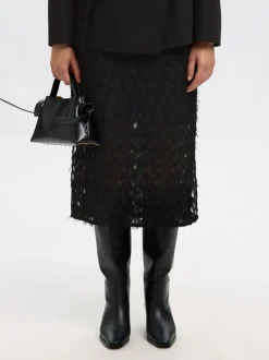 Selected Femme naisten hame, SLFMARION HW MIDI SKIRT B Black