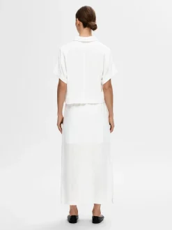 Selected Femme naisten hame, SLFVIVA HW ANKLE SKIRT Valkoinen