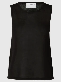 Selected Femme naisten hihaton toppi, SLFMOON SUS SL KNIT TOP Musta