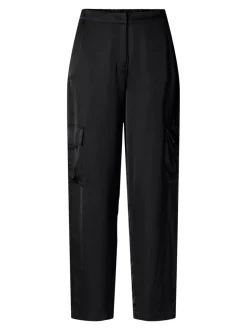 Selected Femme Naisten Housut, SLFROGA HW CARGO PANT EX Musta