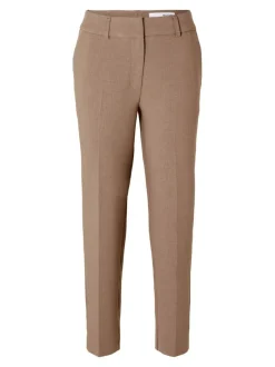 Selected Femme Naisten Housut, AD-SLFRITA-RIA MW CROP PANT Kameli