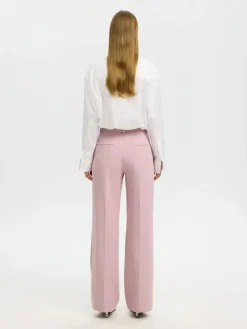 Selected Femme naisten housut AD-SLFRITA MW Wide Pant Mel, vaaleanpunainen