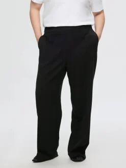 Selected Femme Naisten Housut, SLFEMMA-TARA MW WIDE PANT Black