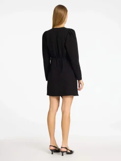 Selected Femme Naisten Mekko, SHORT RUFFLE DRESS Musta