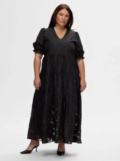 Selected Femme naisten mekko, SLFCATHI-SADIE 3/4 ANKLE DRESS Tummansininen