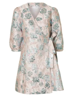 Selected Femme naisten mekko, SLFDEMMI-SIV SS WRAP DRESS Vaaleanpunainen Kuosi
