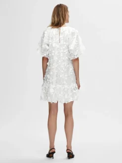 Selected Femme Naisten Mekko SLFALBERTA 2/4 DRESS Valkoinen